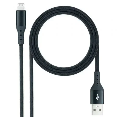 Nanocable Cable Lightning a USB 2.0 Negro Mallado, 1 m Nanocable Cable Lightning a USB 2.0 Negro Mallado, 1 m